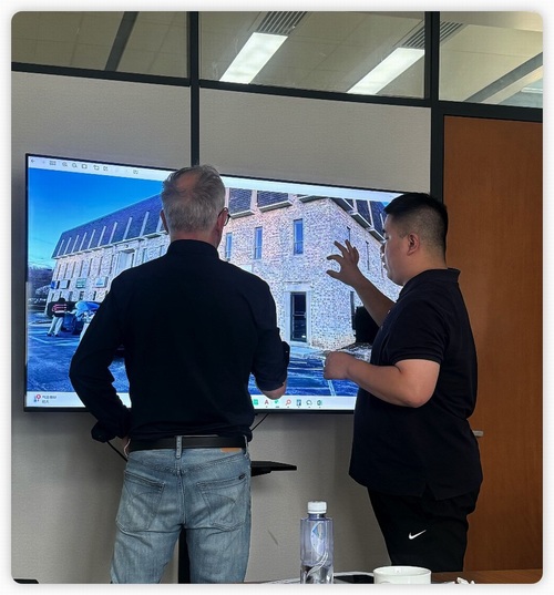 Tony talking details with friends
